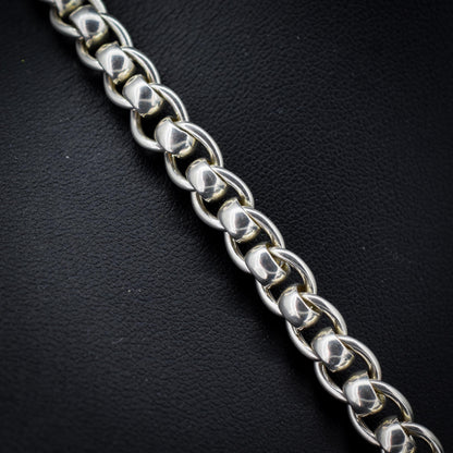 Vintage Sterling Silver Rollerball Albert Watch Chain Necklace | 17.5"