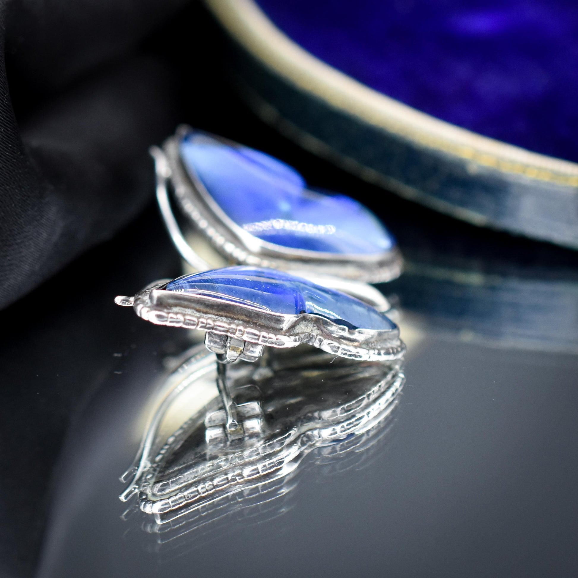 Antique Art Deco Sterling Silver Butterfly Wing Butterfly Brooch Pin