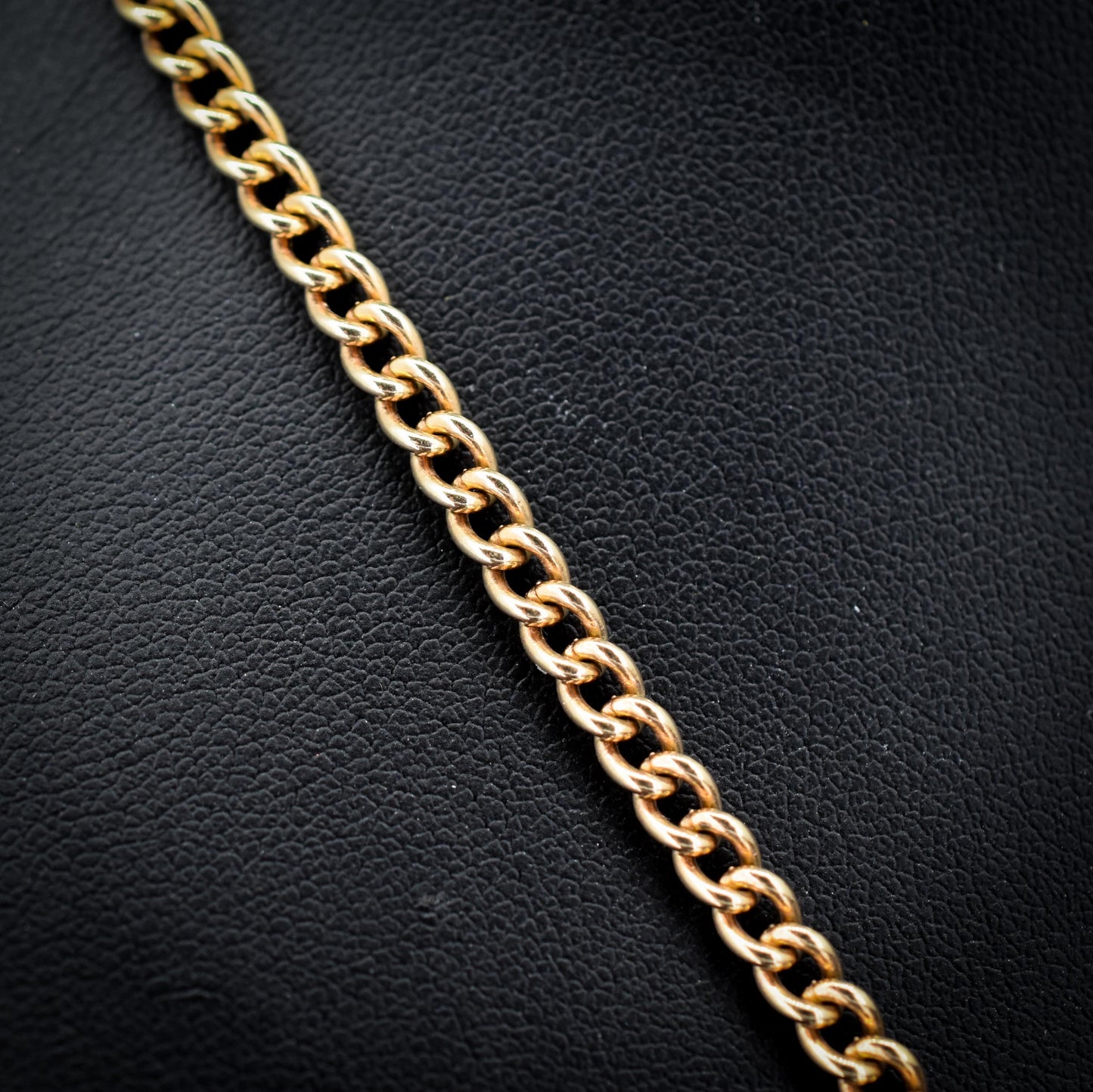 Vintage 20" 9ct Rose Gold Curb Link Double Albert Watch Chain Necklace