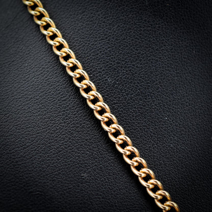 Vintage 20" 9ct Rose Gold Curb Link Double Albert Watch Chain Necklace