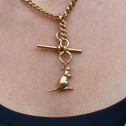 Vintage 9ct Yellow Gold Solid Kangaroo Animal Charm Pendant