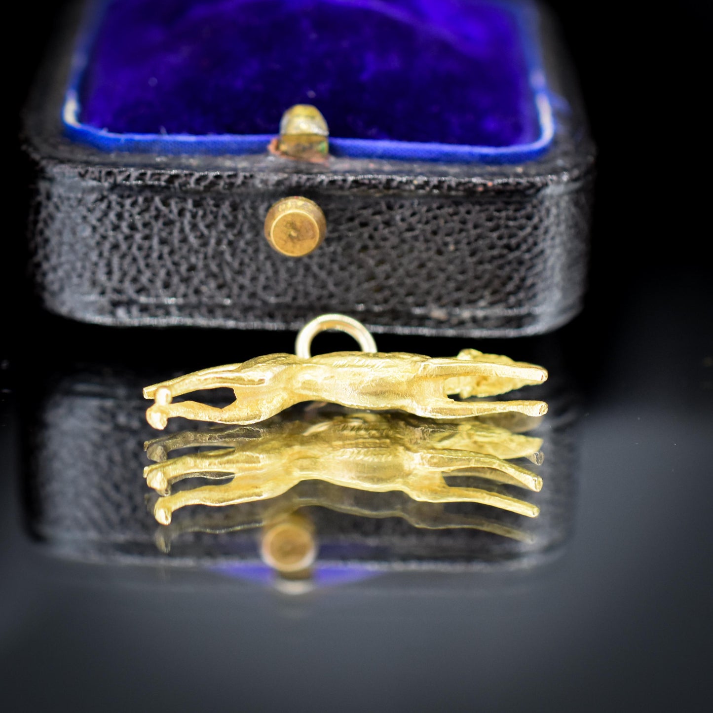 Vintage 9ct Gold Solid Greyhound Dog Charm Pendant
