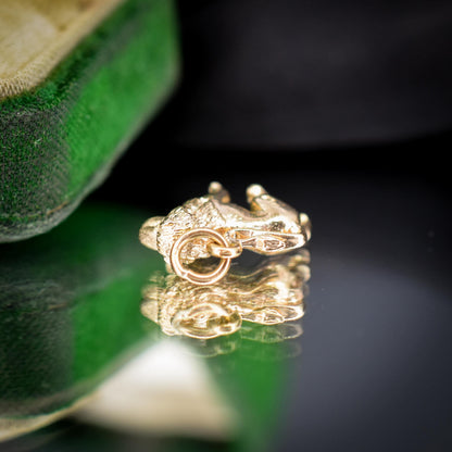 Vintage 9ct Yellow Gold Lion Animal Charm Pendant | Dated 1969