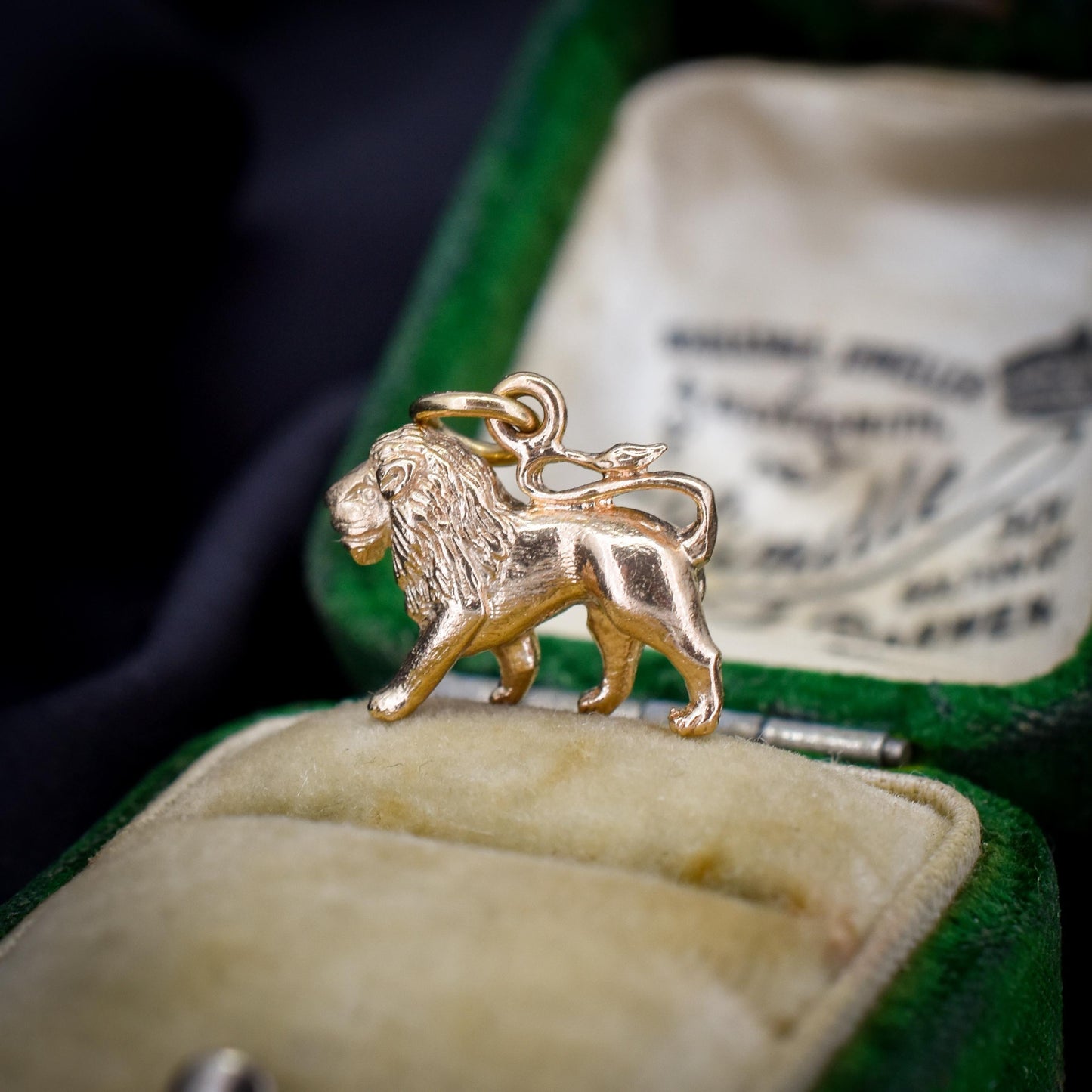 Vintage 9ct Yellow Gold Lion Animal Charm Pendant | Dated 1969