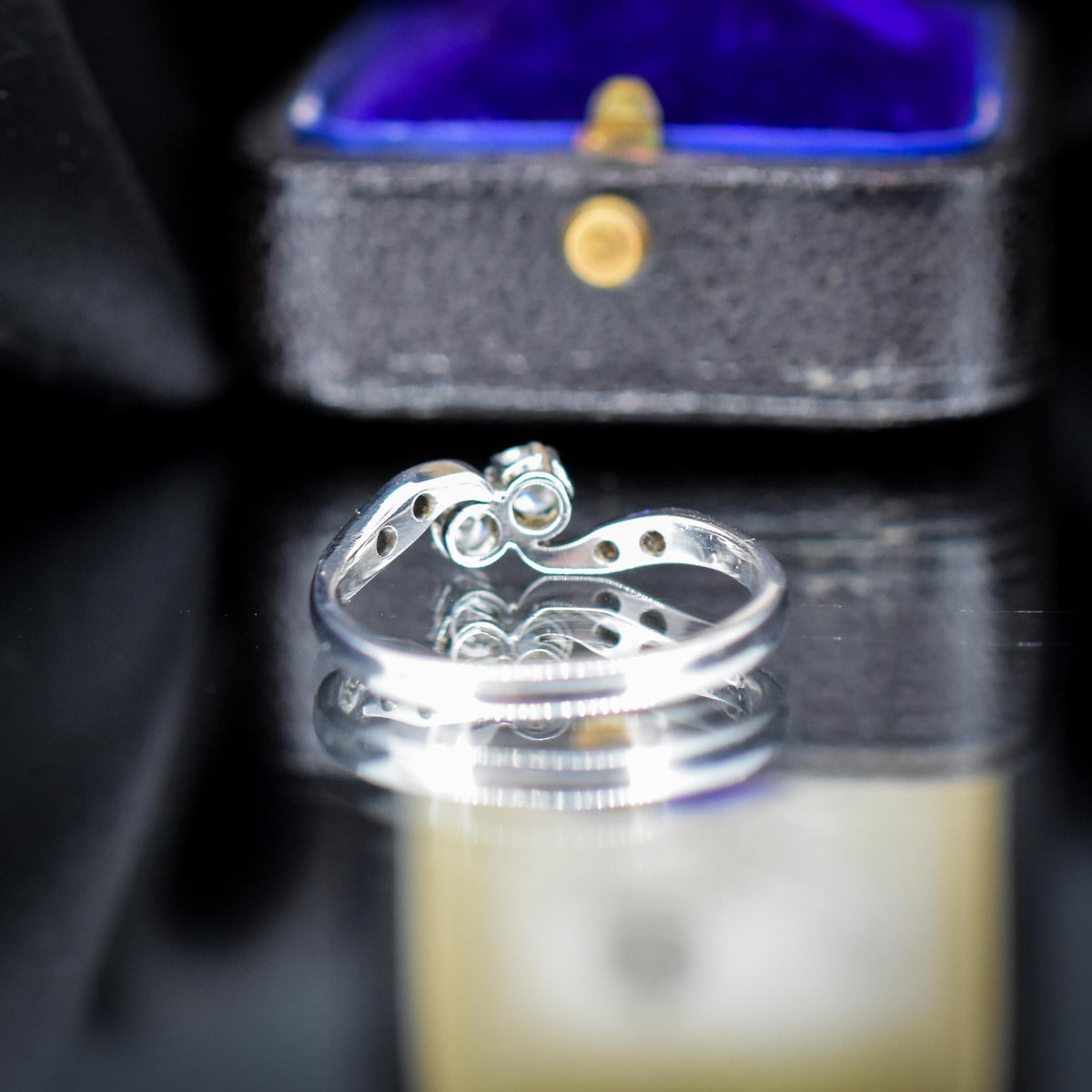 Antique Diamond 'Toi Et Moi' Two Stone Twist 18ct White Gold Ring