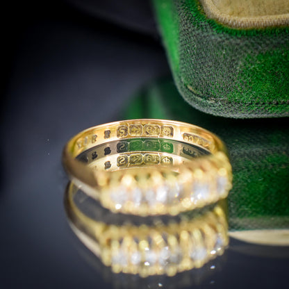 Antique '1917' Old Cut Diamond Five Stone 18ct Yellow Gold Ring