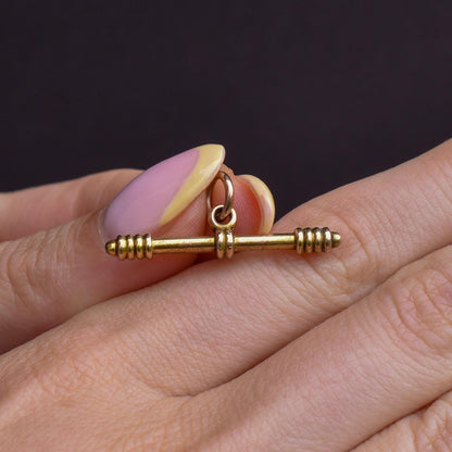 Antique 15ct Gold T-Bar Pendant Charm