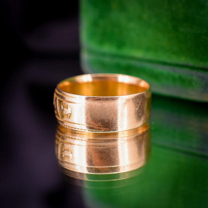Antique Mizpah 18ct Yellow Gold Band Ring | Birmingham 1887