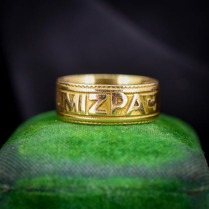 Antique Mizpah 18ct Yellow Gold Band Ring | Birmingham 1887