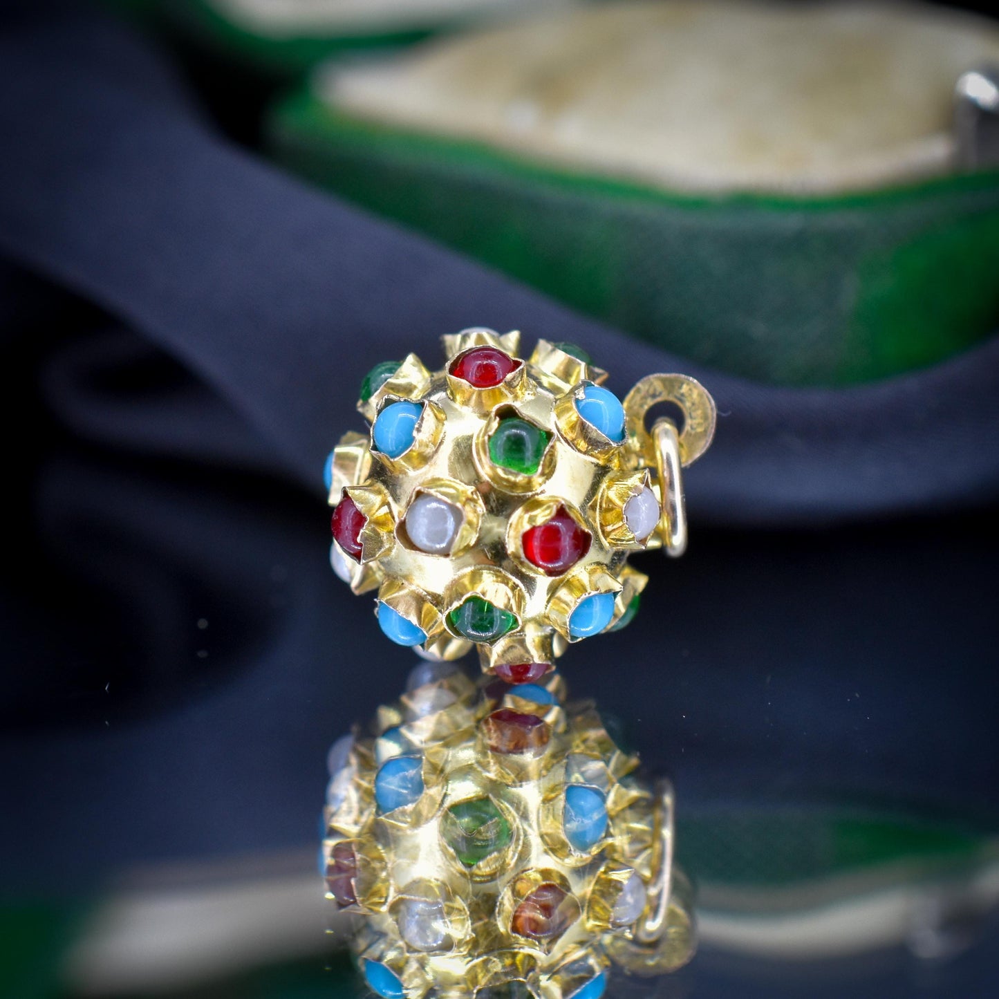 Vintage 9ct Gold Multi Gem Sputnik Charm Pendant
