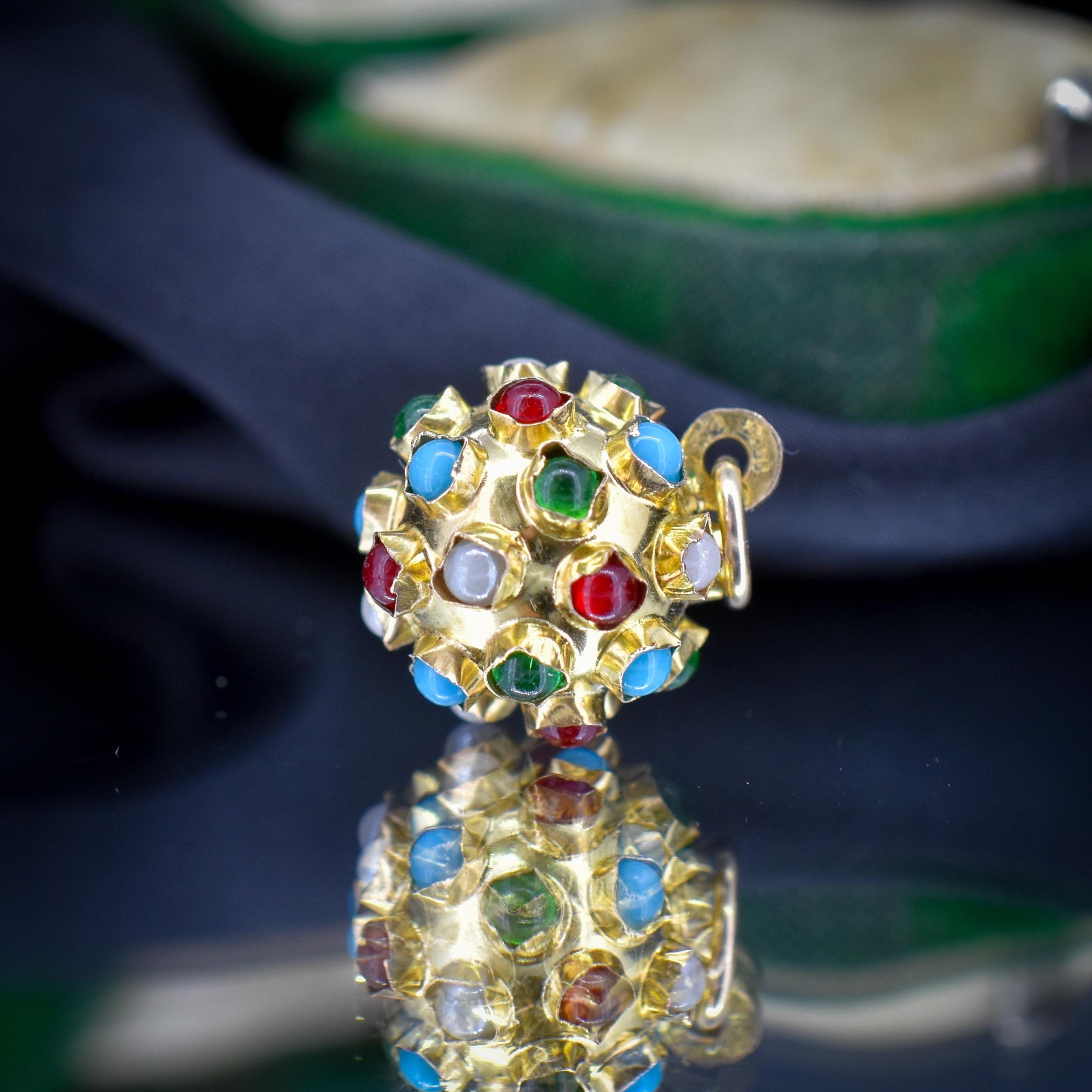 Vintage 9ct Gold Multi Gem Sputnik Charm Pendant