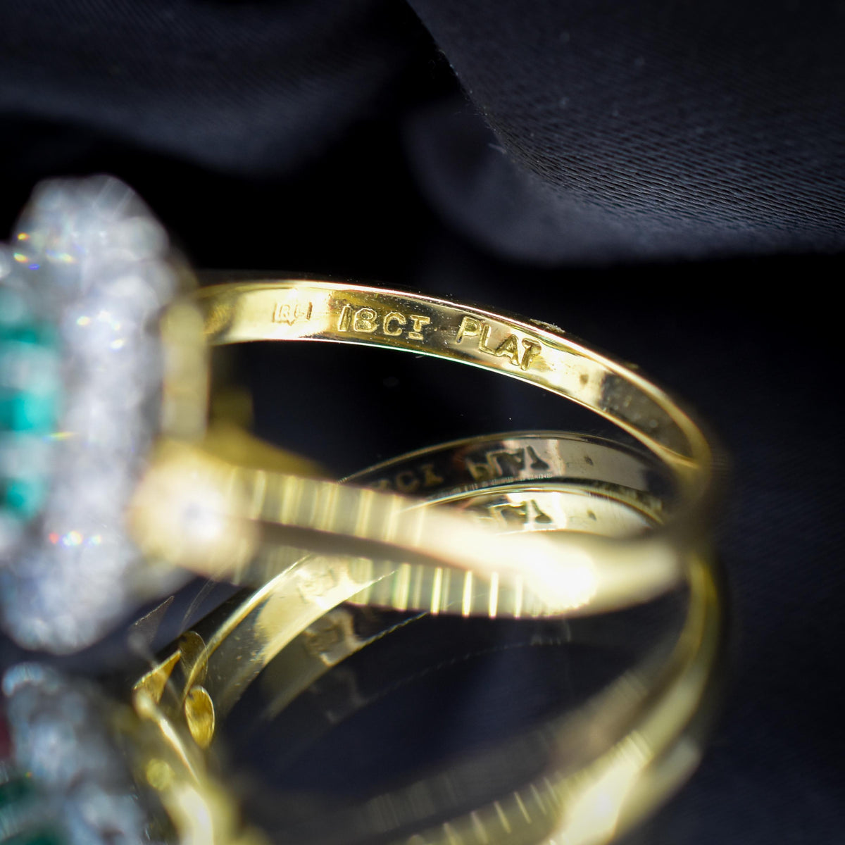 Natural Emerald and Diamond Oval Cluster Halo 18ct Yellow Gold Ring