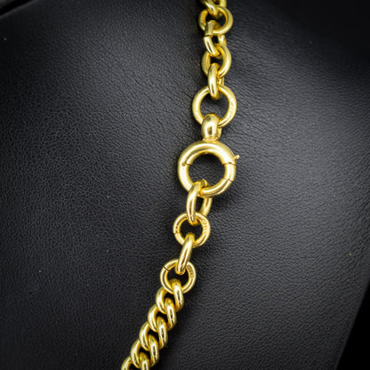 Antique 18ct Yellow Gold Curb Link Albert Watch Chain Necklace | 16"