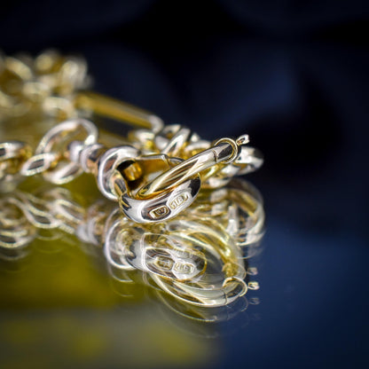Antique 18ct Yellow Gold Trombone Watch Chain Necklace | 14.75"