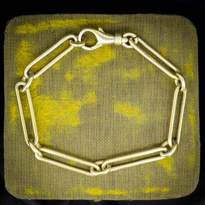 Vintage '1996' Gold on Silver Trombone Link Bracelet | 8.5"