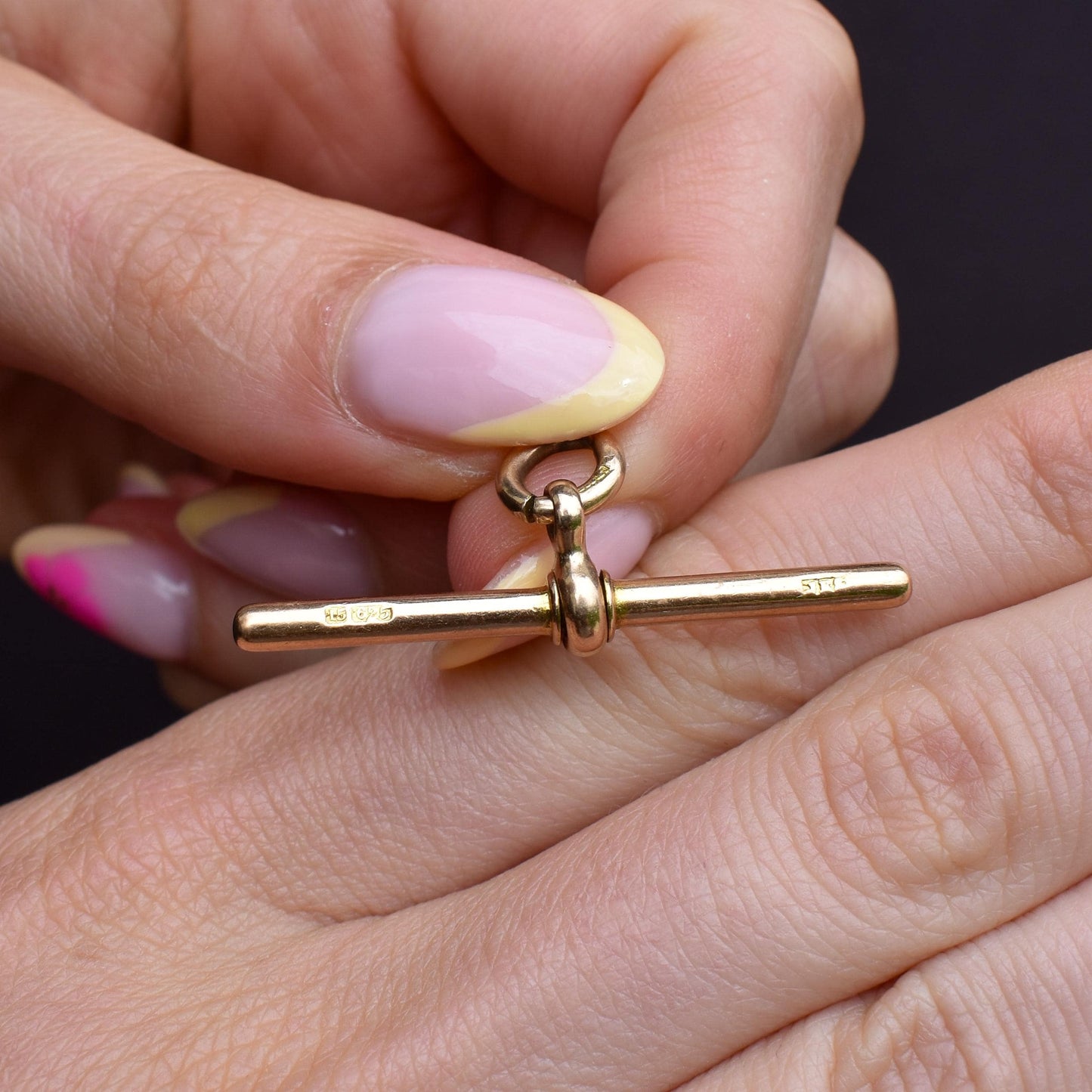 Antique 15ct Gold T-Bar Pendant Charm