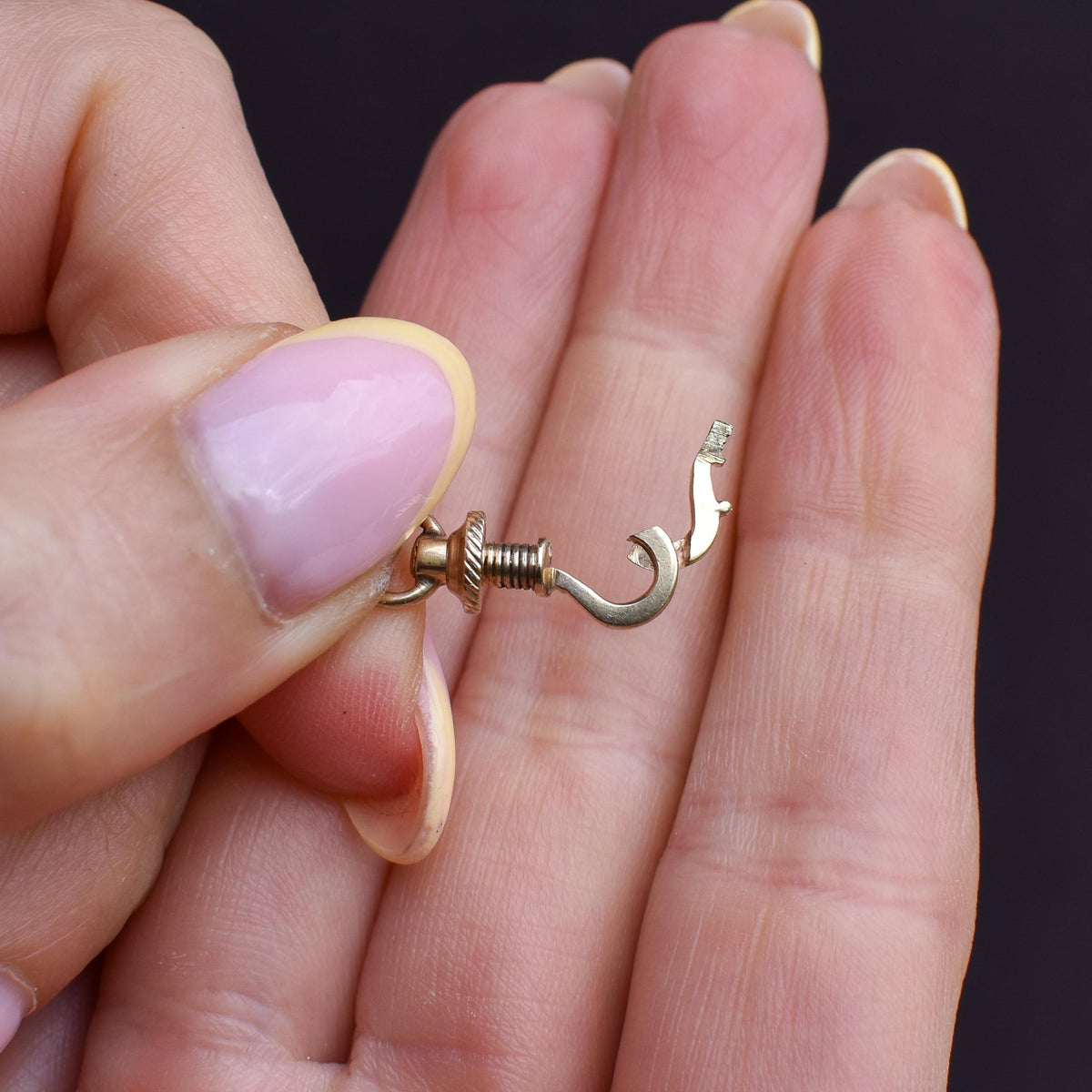 Antique 12ct Gold Screw Dog Clip Charm Pendant