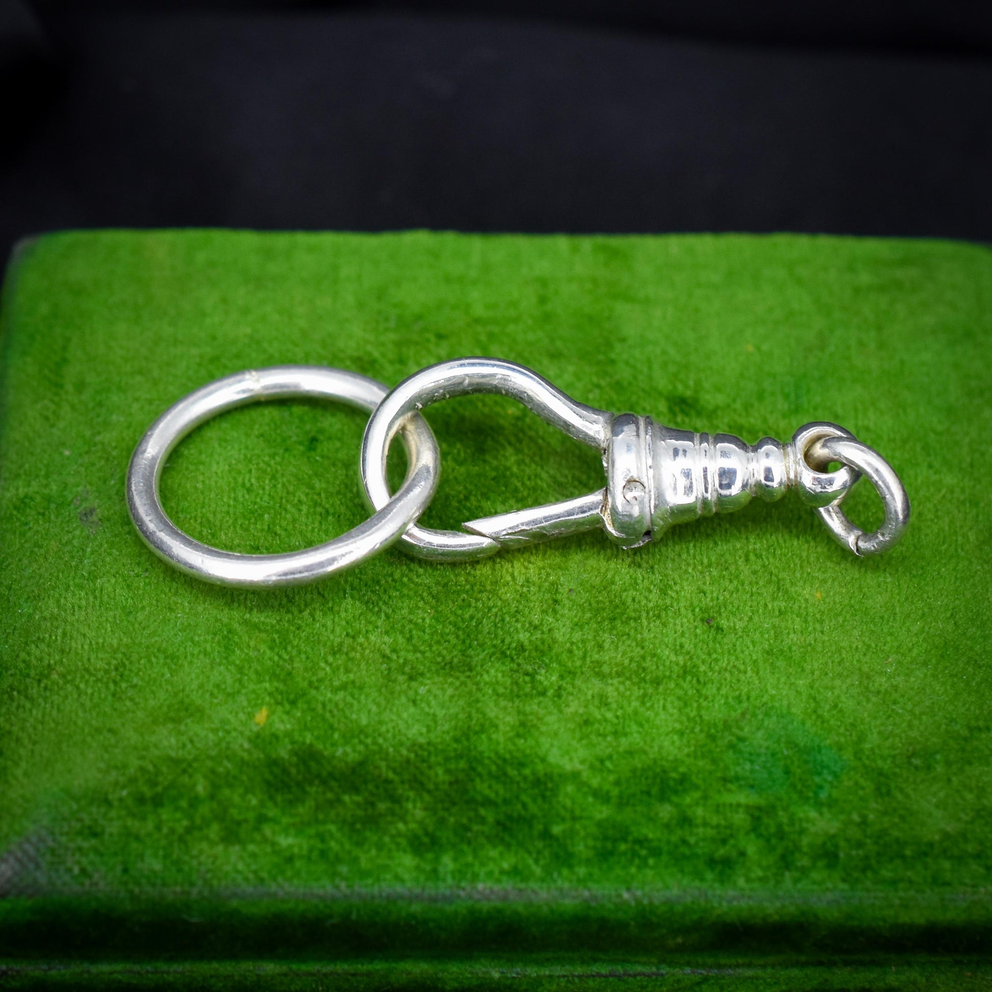 Vintage Large Sterling Silver Dog Clip and Ring Extender