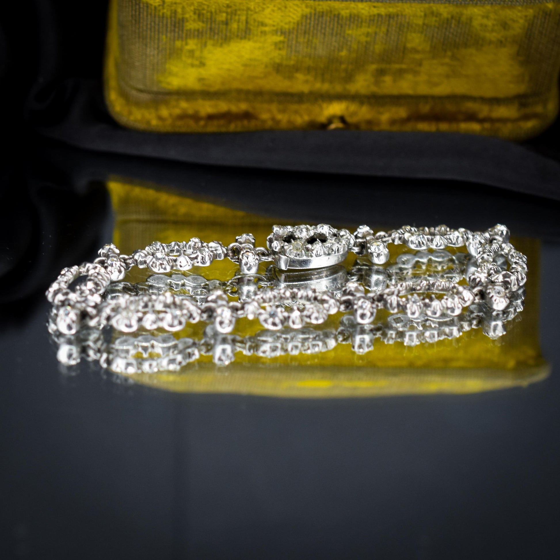 Vintage Paste Silver Statement Bracelet
