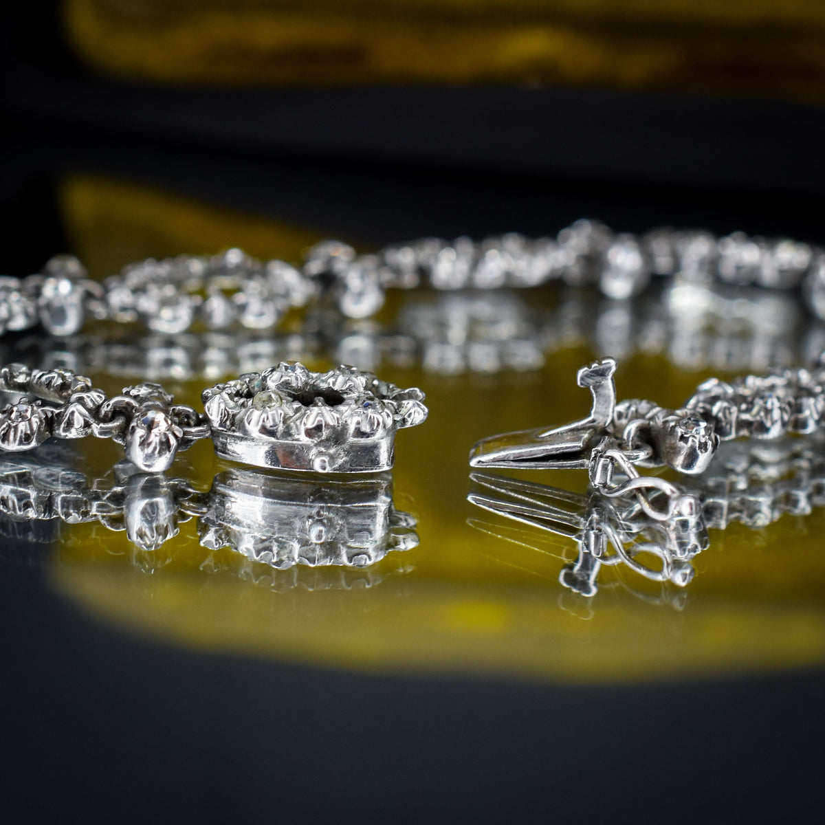 Vintage Paste Silver Statement Bracelet