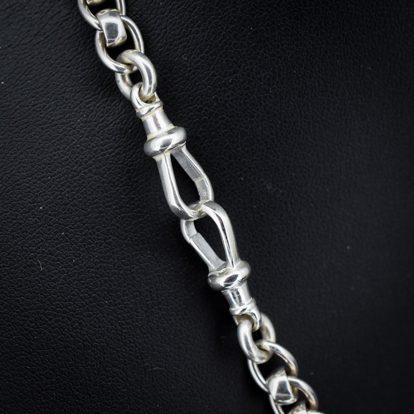 Vintage Sterling Silver Rollerball Albert Watch Chain Necklace | 17.5"