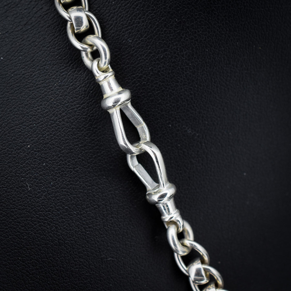 Vintage Sterling Silver Rollerball Albert Watch Chain Necklace | 17.5"