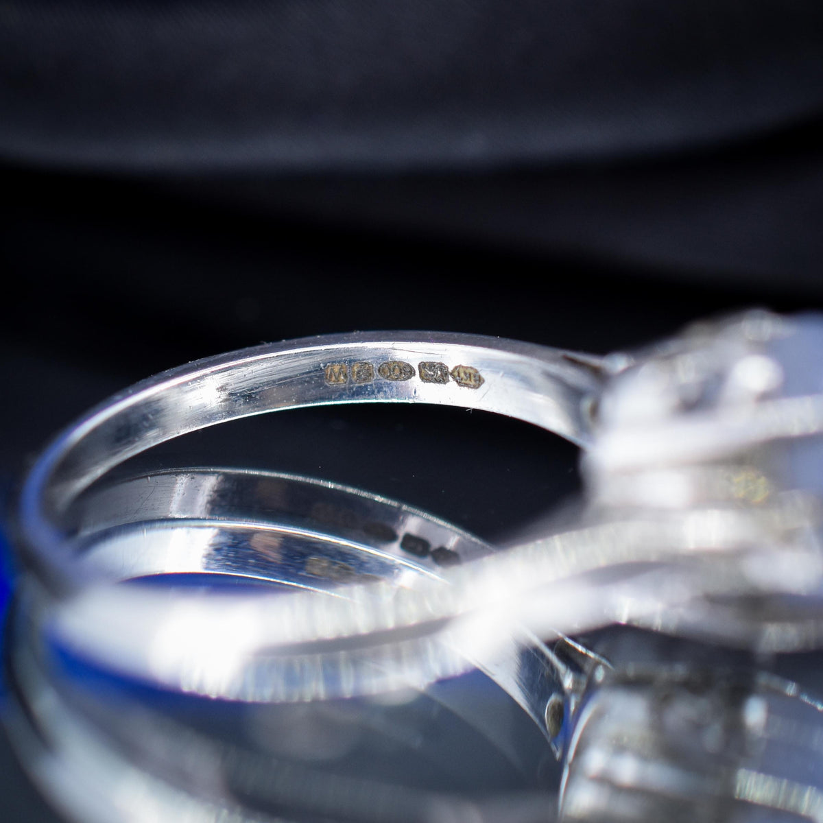 Star Sapphire and Diamond Silver Ring | Vintage Style