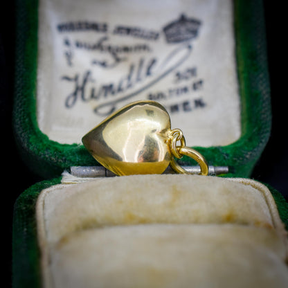 Antique Amethyst Paste Heart 18ct Gold Charm Pendant