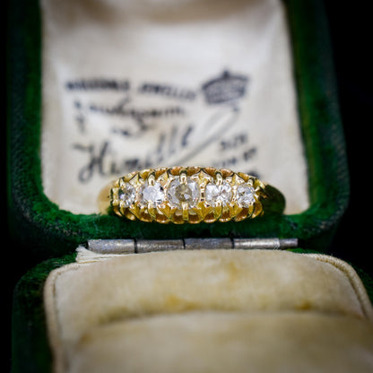 Antique '1917' Old Cut Diamond Five Stone 18ct Yellow Gold Ring