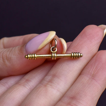 Antique 15ct Gold T-Bar Pendant Charm