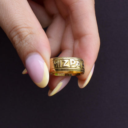 Antique Mizpah 18ct Yellow Gold Band Ring | Birmingham 1887
