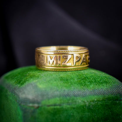 Antique Mizpah 18ct Yellow Gold Band Ring | Birmingham 1887