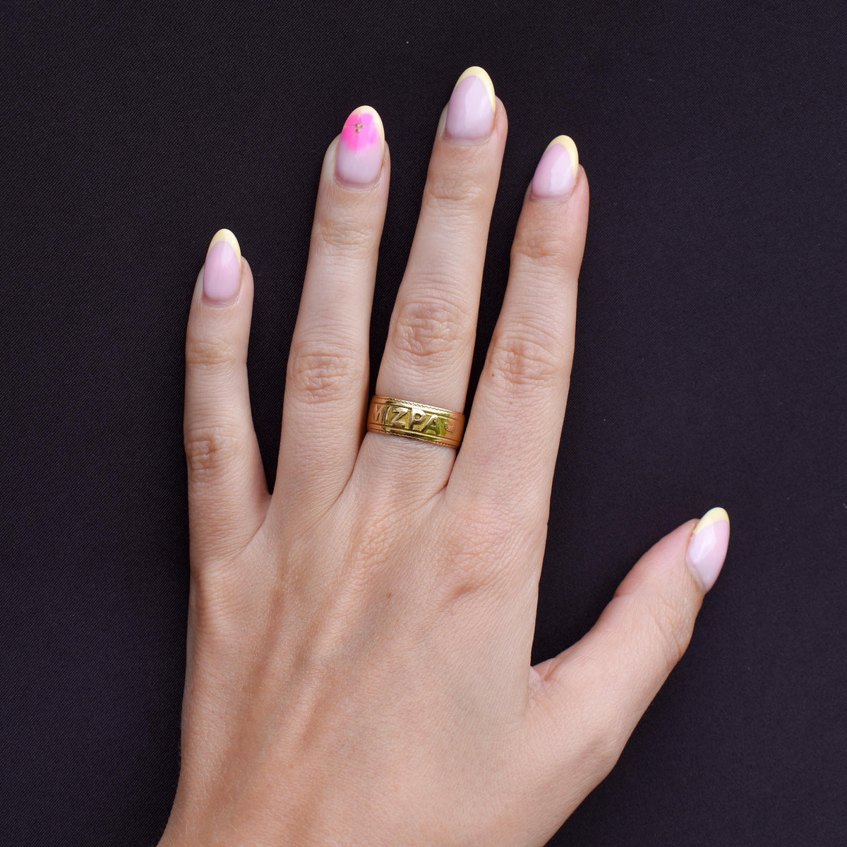 Antique Mizpah 18ct Yellow Gold Band Ring | Birmingham 1887