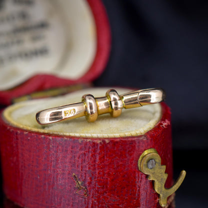 Rare Antique 9ct Gold Double Sided Dog Clip