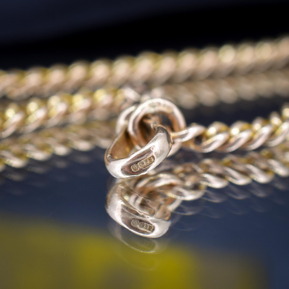 Antique 9ct Gold Curb Link Dog Clip Bracelet | 7"