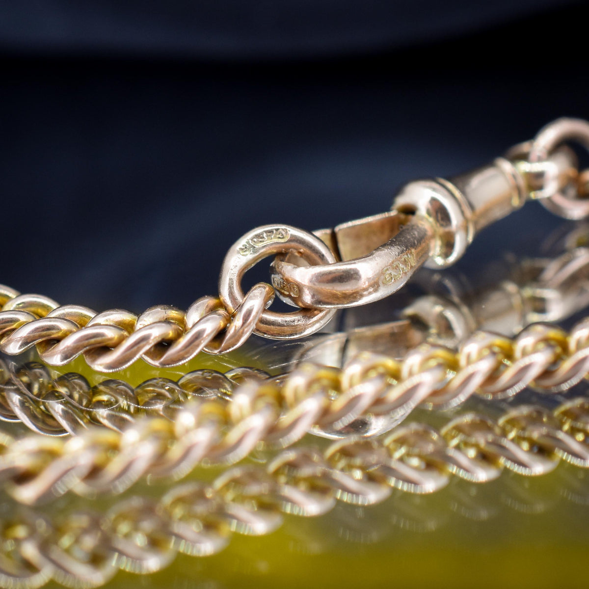 Antique 9ct Gold Curb Link Dog Clip Bracelet | 7"