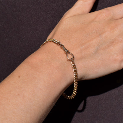 Antique 9ct Gold Curb Link Dog Clip Bracelet | 7"