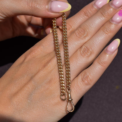 Antique 9ct Gold Curb Link Dog Clip Bracelet | 7"