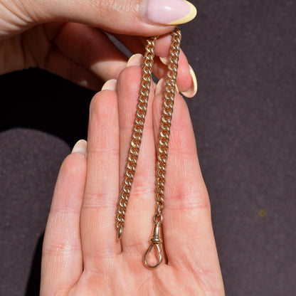 Antique 9ct Gold Curb Link Dog Clip Bracelet | 7"