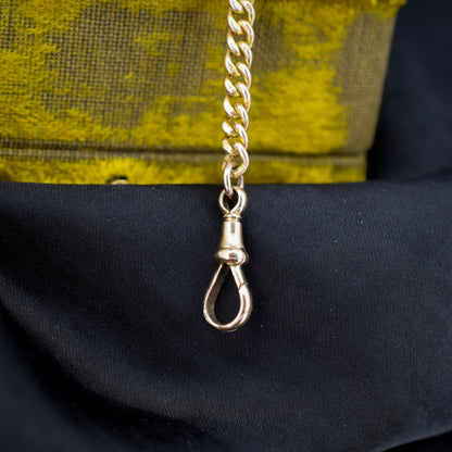 Antique 9ct Gold Curb Link Dog Clip Bracelet | 7"
