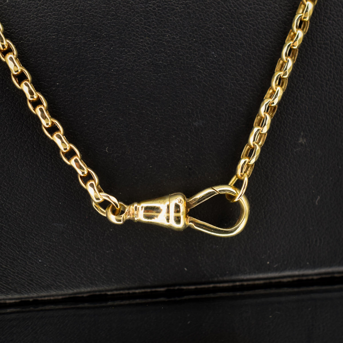 Antique Victorian 9ct Gold Faceted Link Chain Necklace with Dog Clip | 21.25"