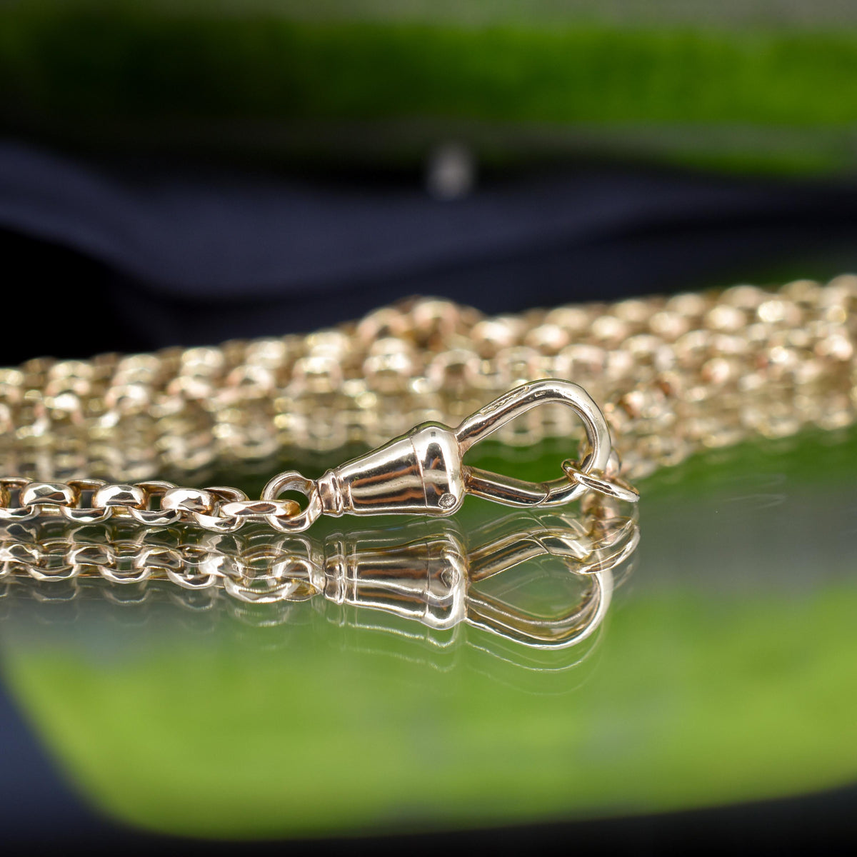 Antique Victorian 9ct Gold Faceted Link Chain Necklace with Dog Clip | 21.25"