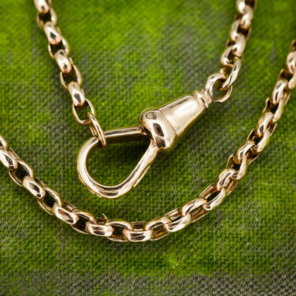 Antique Victorian 9ct Gold Faceted Link Chain Necklace with Dog Clip | 21.25"
