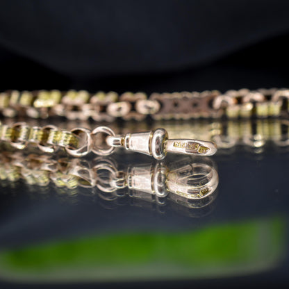 Antique Fancy Link 9ct Gold Chain Bracelet with T-bar | 7.5"