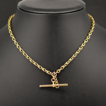 Antique 9ct Gold Love Knot Link Double Albert Watch Chain Necklace | 14.5"