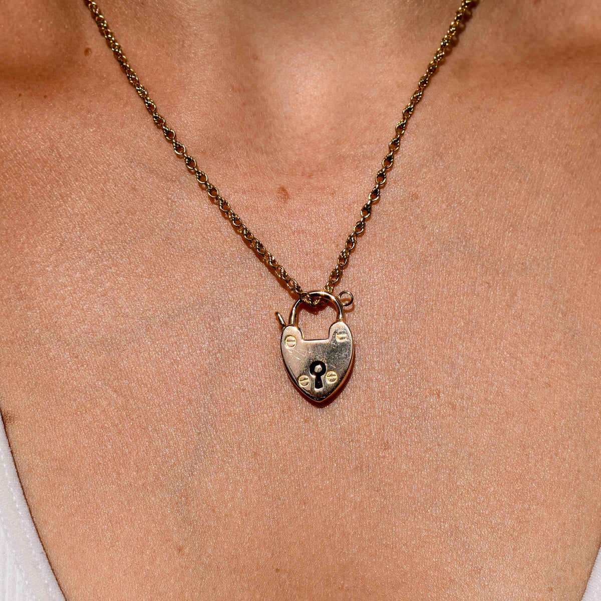 Antique Edwardian 18ct Gold Heart Padlock Pendant