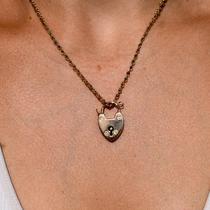 Antique Edwardian 18ct Gold Heart Padlock Pendant