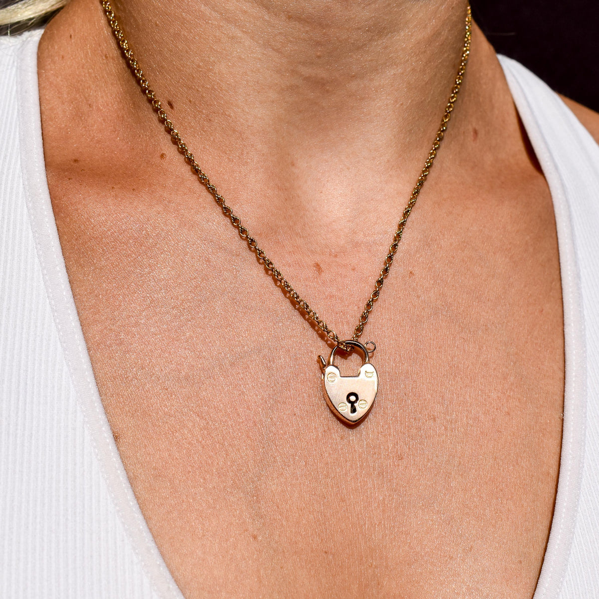 Antique Edwardian 18ct Gold Heart Padlock Pendant