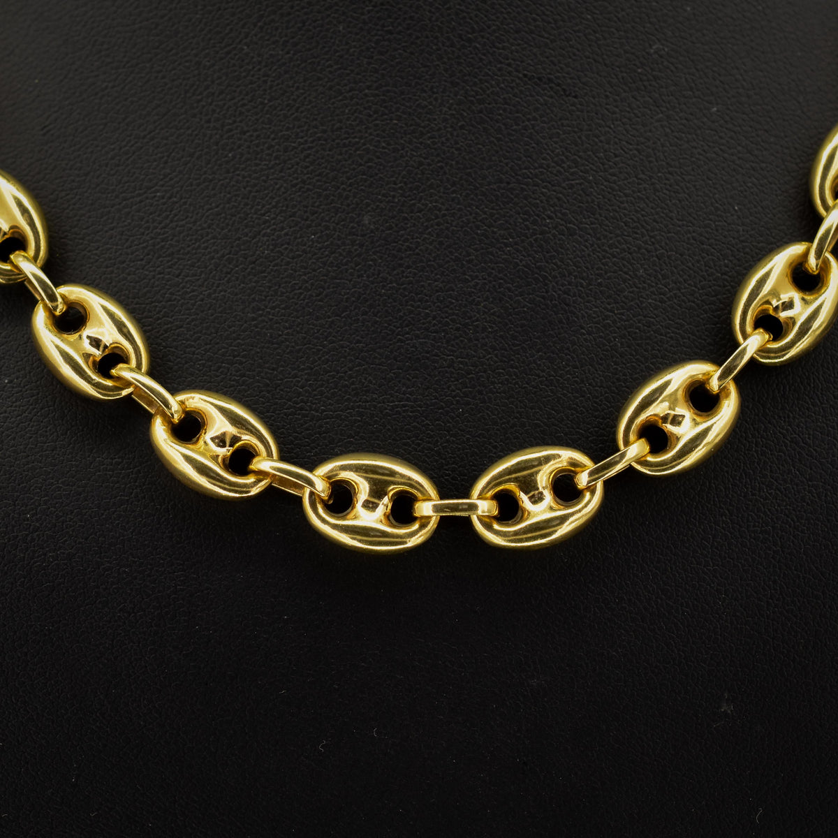 Vintage 9ct Gold 18" Puffy Mariner Anchor Link Chain Necklace