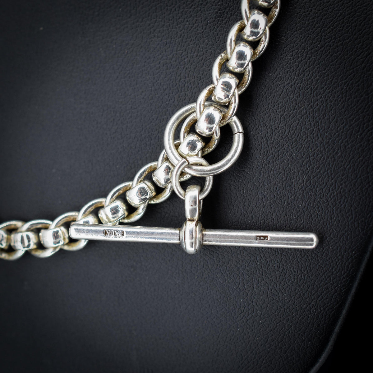 Vintage Sterling Silver Rollerball Albert Watch Chain Necklace | 19"